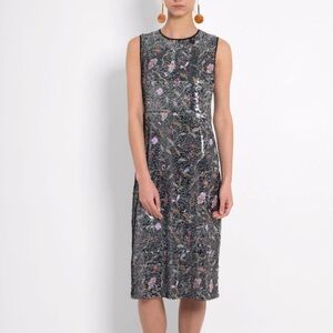 NWT Rachel Comey Sling Dress in Black Flower Sequin - Size 10